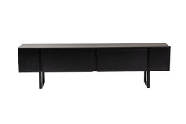 Nordure Soporte TV Wood Black, Negro. Estantería Moderna para Salón, Tablero Partículas Melamina 18mm, 180x50x29.5cm